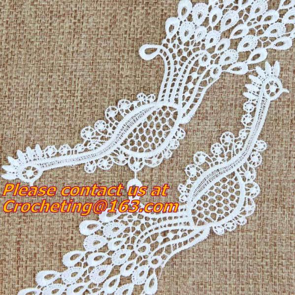 Buy cheap White Fabric Venice Floral Flower Motif Lace Trim Sew Applique Craft DIY from wholesalers