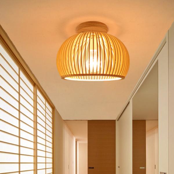Buy cheap Modern Wood Birdcage E27 Ceiling Lights Nordic Home Deco Bamboo Weaving Wooden Ceiling Lamp(WH-WA-53) from wholesalers