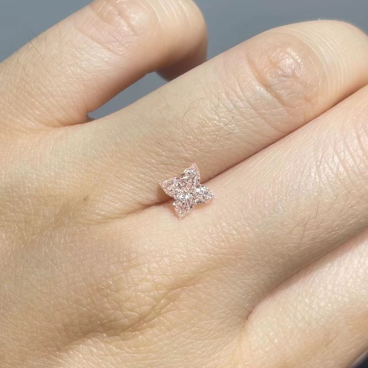 Loose CVD Synthetic Lab Grown Pink Diamonds Fuor Leaf Flower Cut 1.5ct