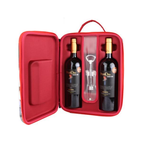 Buy cheap Red Zipper EVA Tool Case For Wine Bottle 111*271*341mm Hard from wholesalers