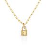 Buy cheap 18K Gold Locket Pendant Pave White CZ Link Chain Necklace For Engagement from wholesalers