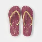 Slip Resistant 36EU Summer Beach Flip Flop With Red Beaded Pattern