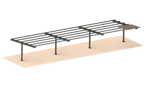 Buy cheap Single Column HDG Steel Solar Carport Concrete Base PV Structures from wholesalers