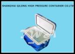 White Top And Blue Ice Cooler Box Durable , Strong Load Bearing Capacity Plastic