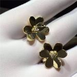 Van Cleef & Arpels Frivole earrings large model yellow gold round diamonds