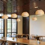 Hand-woven ceiling hanging lamps vintage Chinese style bamboo pendant lights(WH