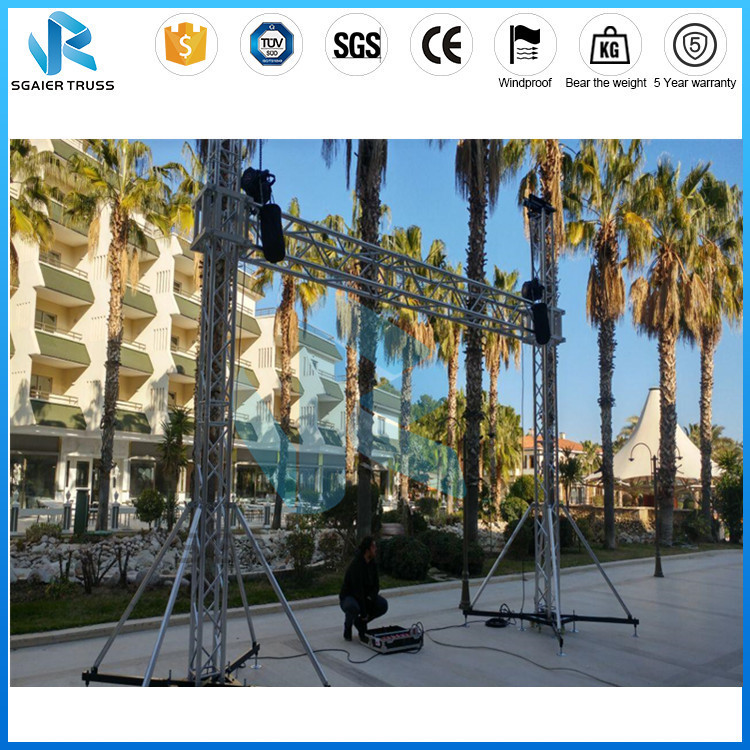 Heavy Duty Aluminum Square Truss Wall Video Screen Stand With Lifting System