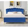 Buy cheap Blue Velvet Fabric Ottoman Gas Lift Storage Bed With Four Golden Feet from wholesalers