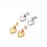 Buy cheap Stainless steel heart-shaped women's gold earrings with personalized peach heart design earrings from wholesalers
