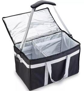 Wholesale Foldable Lunch Insulated Cooler Bag Heated Food Delivery Bag Thermal Pizza Delivery Cooler Bag from china suppliers