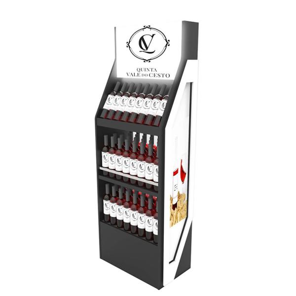 Floorstanding Retail Store Alcohol Display Stand Wine Glass Display Stand For