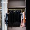 Buy cheap French Style Gray Custom Bedroom Wardrobe With Glass Door Recessed Handles from wholesalers