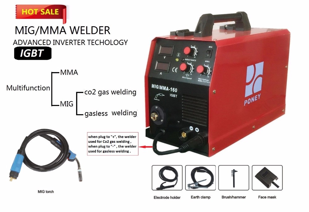 portable inverter IGBT co2 gas shield MIG welding machine