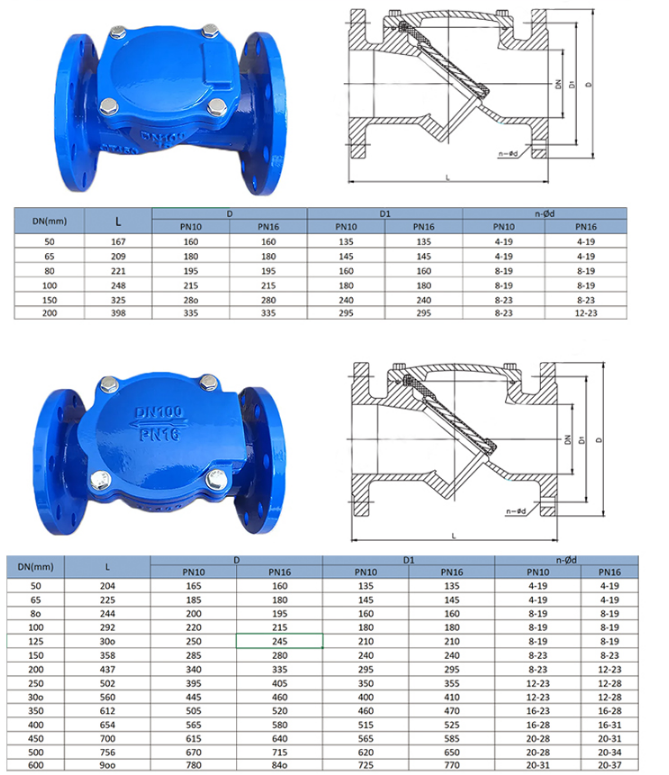 Cast Iron Flange Ductile EPDM Gasket Swing Non Return Iron Flex Check Valve for Water