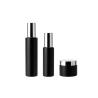 Buy cheap Round Matte Frosted 50ml Black Glass Cosmetic Bottles from wholesalers