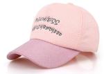 Pink Cotton Baseball Cap Embroidery Logo Fashion Style With Adjustable Strap