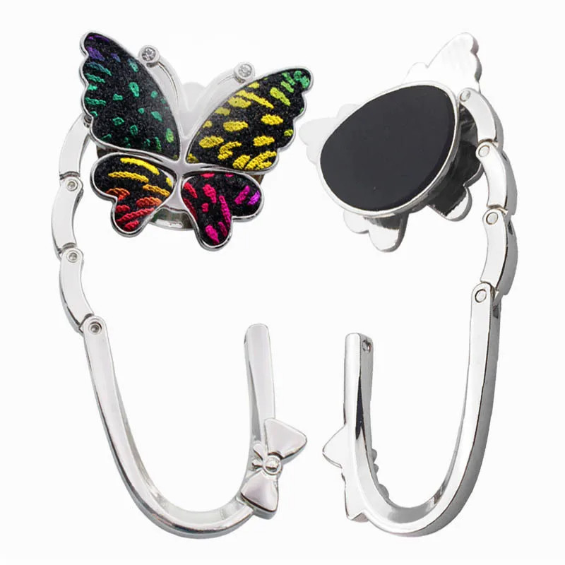 Personalise Bag Hanger Colorful Butterfly Table Hook Custom Logo Portable Purse Hook