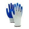 Buy cheap Blue Crinkled Latex Nylon Work Gloves Breathable Abrasion Resistant from wholesalers