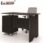 Commercial Black Glass L Shaped Desk With Drawers Modern Executive Office