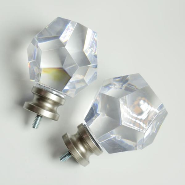 Buy cheap KIEI EP1006 Curtain Finial Hardware Precision Manufacturing Curtain Rod Hot Sale Luxury Adjustable Crystal from wholesalers