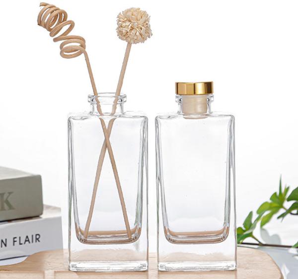 Buy cheap Industrial Beverage 50ml Flat Square Glass Diffuser Bottle with Rattan Dried Flower from wholesalers