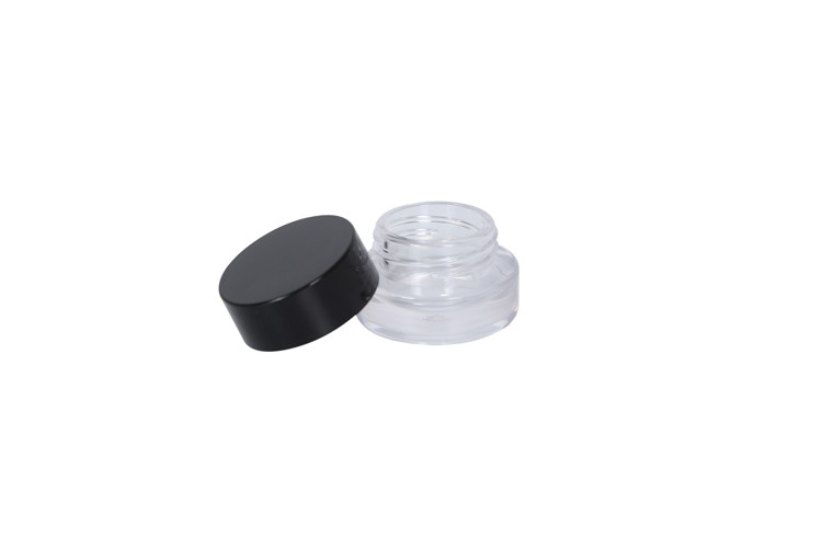 5G / 5ML Round Clear Glass Jars with Black Lids Makeup Foundation Lotion Cream Cosmetic Conatiner