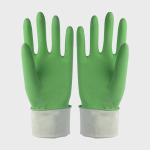 Cotton Flocklined Rubber Household Kittchen Rubber Gloves Anti-Oil Dishwashing
