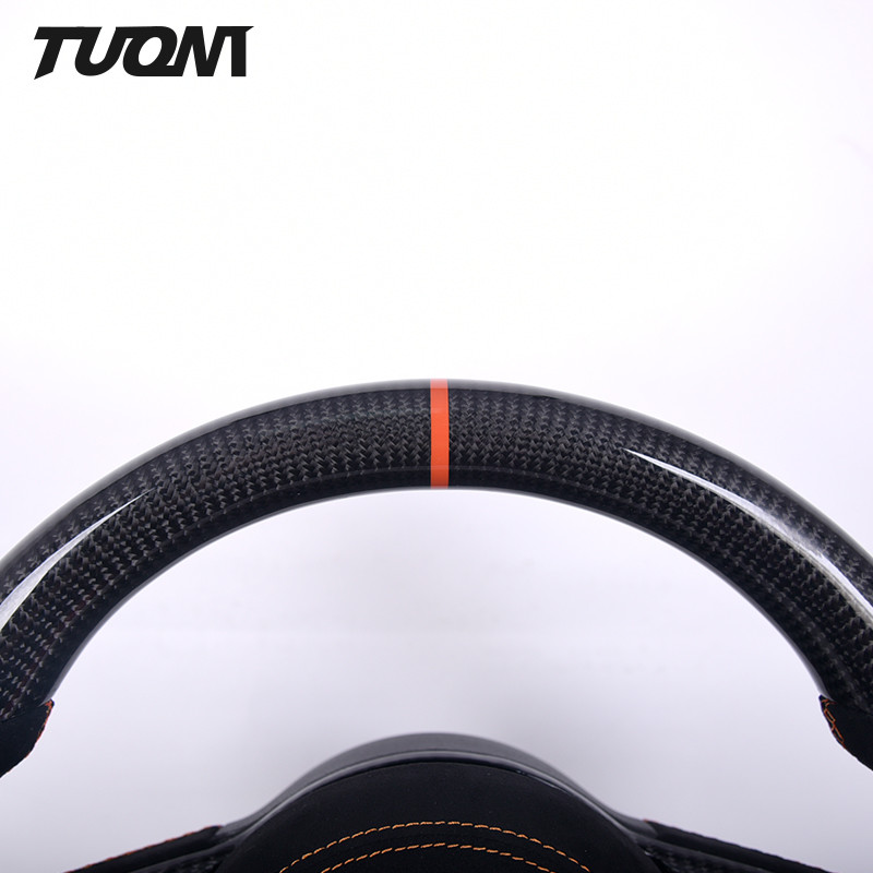 Carbon Fiber Audi R8 TT RS3 S3 Alcantara Steering Wheel Red Top Stripe