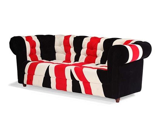 Buy cheap 3 Seat Union Jack Fabric Chesterfield Sofa Couch High Density Foam from wholesalers