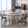 Buy cheap Dining Room Turntable Marble Top Circle Dining Table Polished from wholesalers