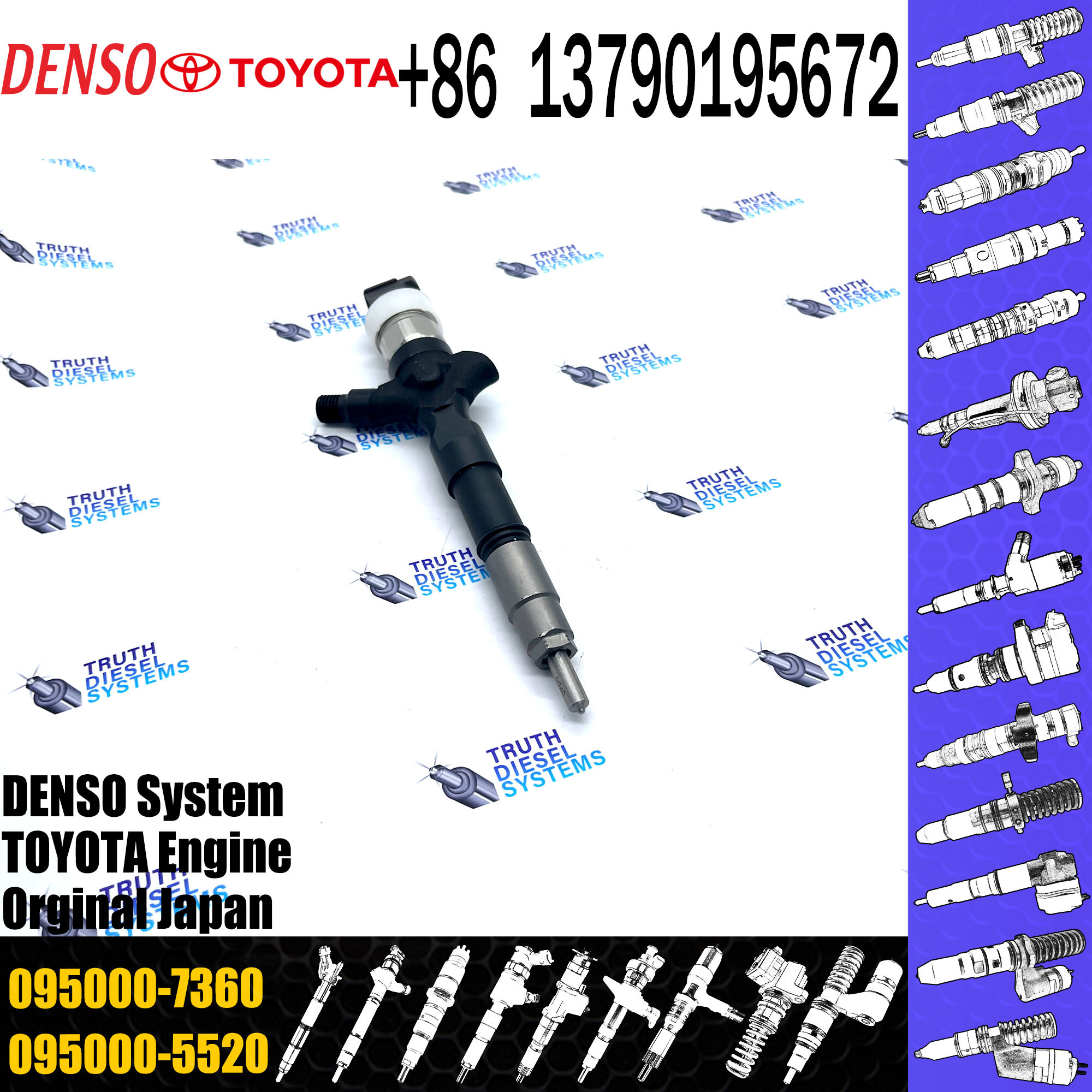 Den-so Original Common Rail Fuel Injector 095000-6870 095000-7360 For TOYO-TA 1KD-FTV 236770-39155