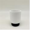 Buy cheap White Sand Stone Polyresin Bathroom Accessories Set Round Tumbler Holder With Black Metal from wholesalers