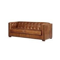 Buy cheap Genuine Leather Triple Seater Sofa , 3 Seater Brown Leather Settee American product
