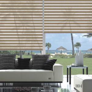 China 100% Polyester cordless automated zebra blind and shade day night window blinds on sale