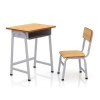 Buy cheap solid wood Powder Coated Student Desk With Attached Chair product