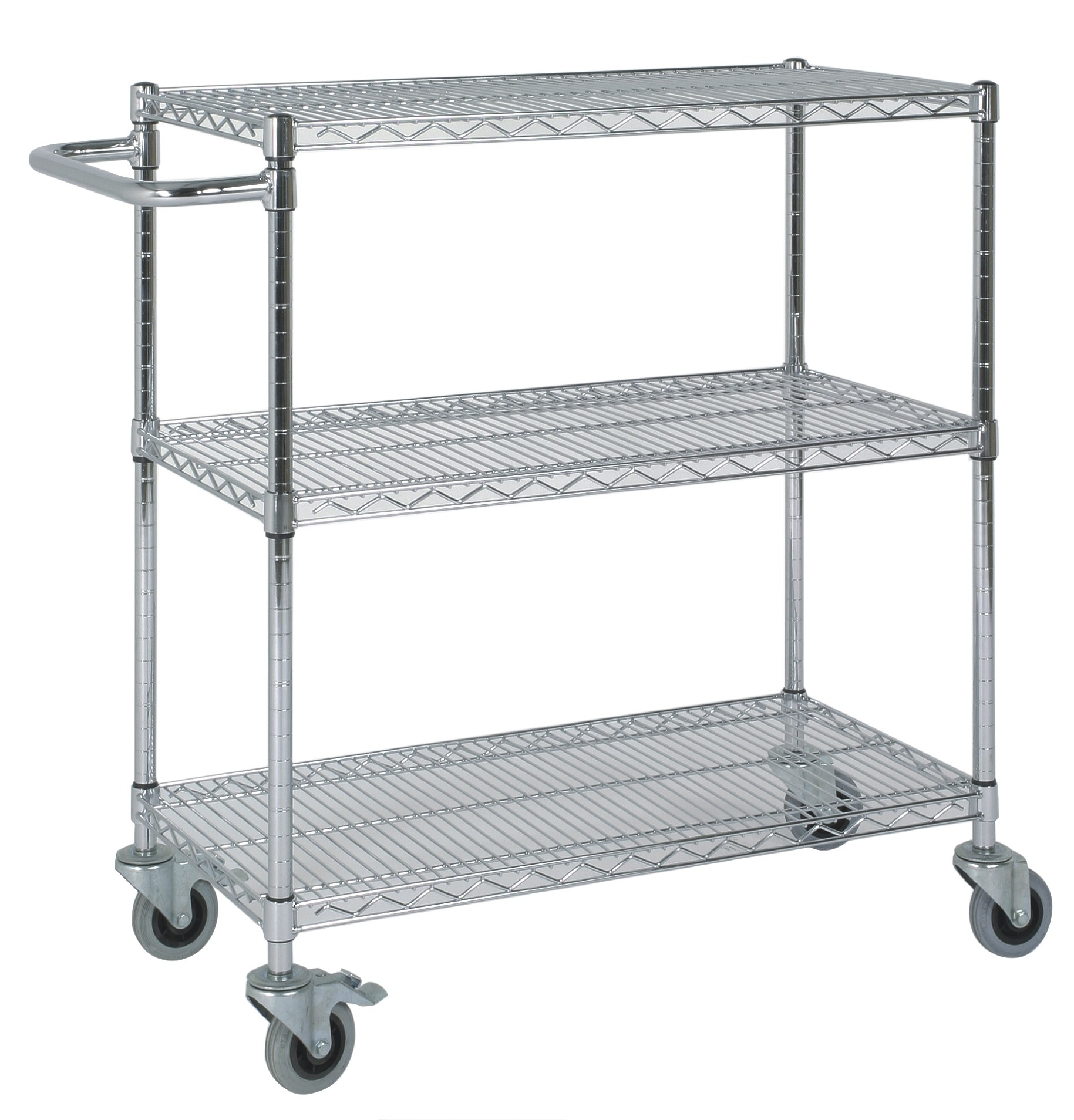 Movable ESD Storage Shelves Single / Double Peak Wire Structure With Caster / Handle