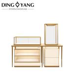 Modern Glass Stainless Steel Fashionable Jewelry Showcase No Installation With