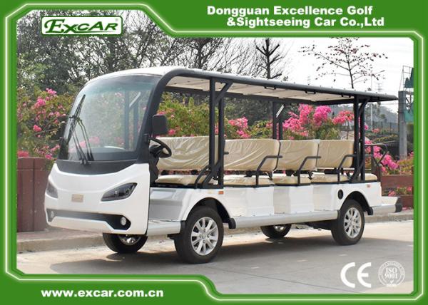 Quality White Electric Sightseeing Cart For 14 Person 4500 * 1500 * 200 MM for sale