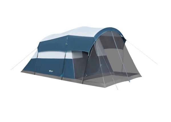 Buy cheap 6.1*2.44*1.93M Outdoor Dual Color Blue-Grey Waterproof Coated Polyester Large Family Camping Tent Fit For 6-8 Person from wholesalers