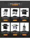 Trolley and Side Burner Included Black 6 Burner 70000Btu Outdoor Gas Smoker BBQ