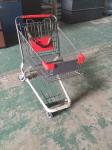 Coated Metal Steel Grocery Store Powder Shopping Trolley With 4 Wheel , SGS /