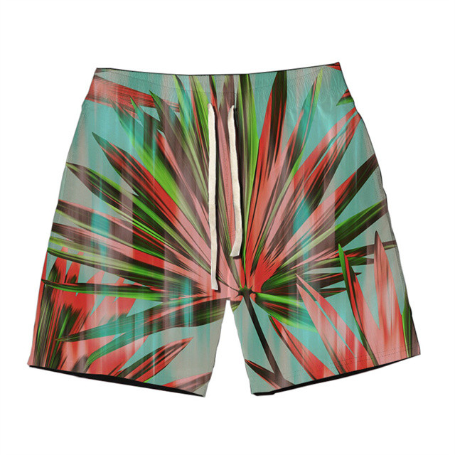 Summer Beach Trousers Customize Logo Men's Casual Shorts Summer Double Layer Shorts Camouflage Slim Swimming Trunks Beach Pants