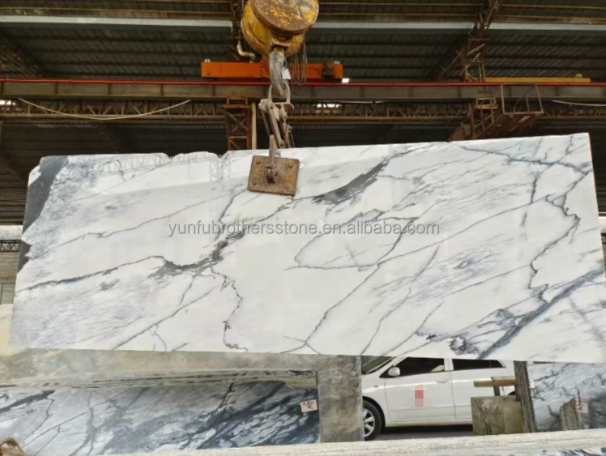 Snow Mountain White Marble Big Slab for Modern Design Dining Table Top Natural Stone