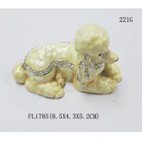 Buy cheap Fashion metal alloy dog trinket Jewelry Box pewter white cute dog trinket product