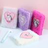 Buy cheap Soft Cover 2022 Craft Cartoon Animal Plush Unicorn Fluffy Notebook for Girls 4 Colors from wholesalers