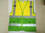 Four Pocket High Visibility Vest Double Color Tear Away Safety Vest