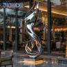 Buy cheap Large outdoor hotel gate forged metal abstract ribbon stainless steel sculpture from wholesalers