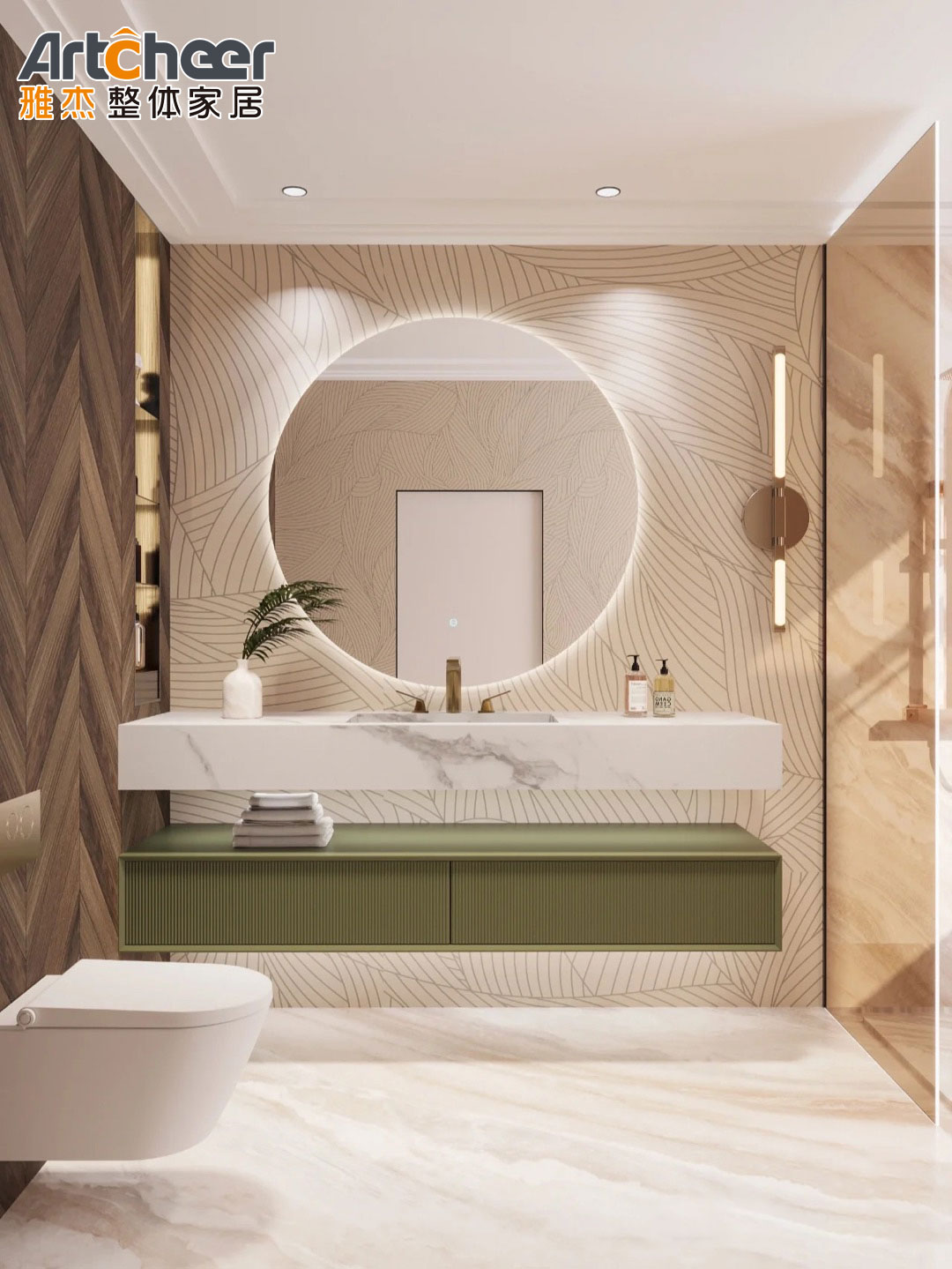 2022 Style Wendy 40" Waterproof Rectangle Vanity Bathroom Cabinet Include Faucet NO
