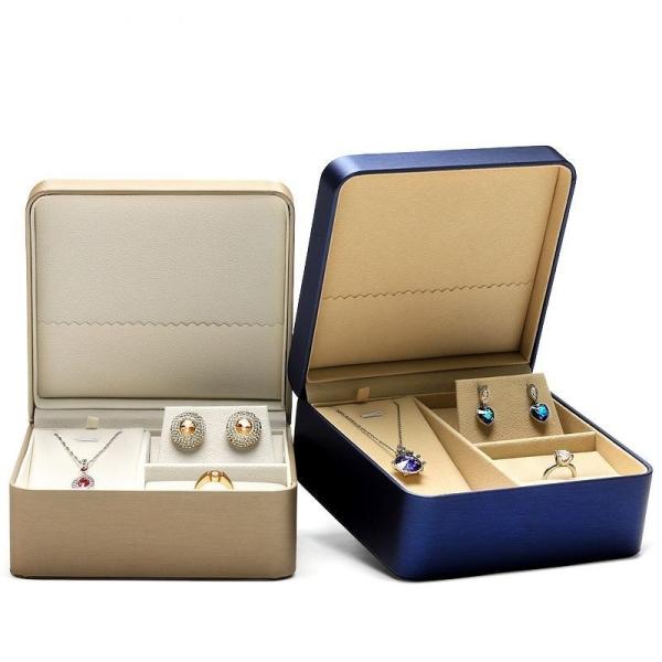 PU Leather Jewelry Packaging Box For Ring Pendant Necklace Earrings Storage Gift