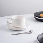 Porcelain Stone Texture Coffee Mug Set Ceramic Tea Cup And Saucer With Vintage
